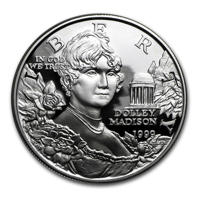 1999 Dolley Madison Silver Proof USA $1 (Capsule) - Click Image to Close